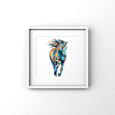 Colorful horse poster animal colorful design horse illustration png poster svg vector wall art