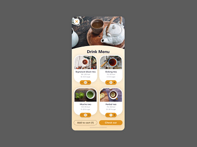 Daily UI 43. Food and Drink Menu app design daily challenge daily ui daily ui challenge drink drink menu food food menu mobile app order menu ui ui challenge ui design ui designer ux ux design ux designer