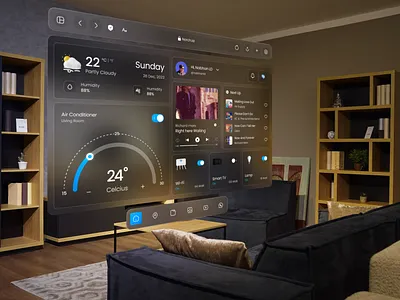 Dashboard - Vision Pro apple clean component dashboard home homepage luxury modals product ui ui kit uiux ux vision vision pro web app