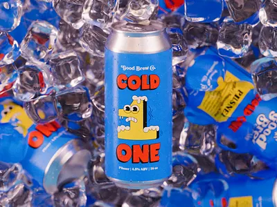 Cold One - Good Brew Co. - 3D Beer Can Render 3d 3d art 3d modeling 3d product 3d render 3d visualization animation beer beer can beverage branding branding brewery craft beer design graphic design product rendering tall can