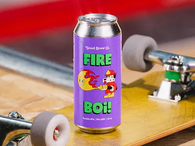 Fire Boi! - Good Brew Co. - 3D Beer Can Render 3d 3d art 3d modeling 3d product 3d render 3d visualization beer beer can beverage beverage branding branding brewery craft beer design graphic design product rendering tall can