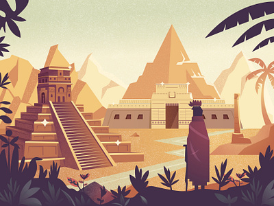 Eldorado ancient aztec concept art editorial illustration eldorado game art illustration inca maya pyramid