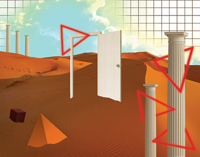 Abstract Desert Composite adobe photoshop composite desert door graphic design grid sand