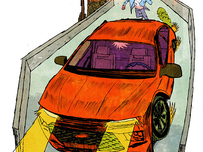 Ford Returns - Matt Rota ballpen ballpenart editorial illustration humour illustration illustrationartist watercolours