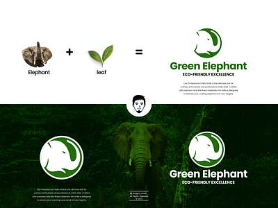 Green Elephant Logo Design animal brand branding circle clean logo cute design eco elephant green logo mark mascot modern natural nature negative space plant symbol vegan