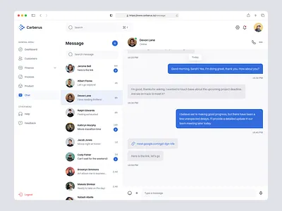 Carberus - CRM Message Page credit card.