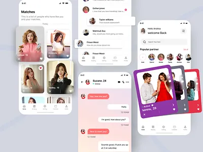 Dating mobile app❤️ app app design background dating app dating app design dating mobile app dating mobile app design datings design graphic design illustration match finder mobile mobile app online dating populat dating relationship social app ui ux