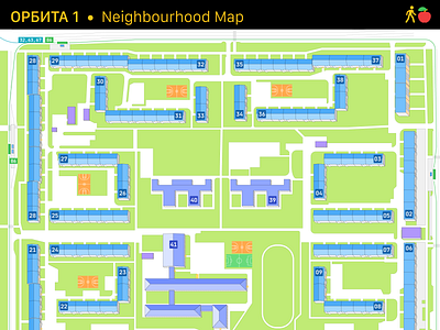 The map for Orbita. Almost final almaty architecture graphic design illustration infographics map vector