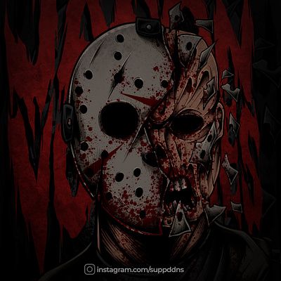 jason voorhess broken mask apparel artwork clothing clothing design darkart design fridah13th graphic design halloween horror illustration jason jason voorhees slasher slasher movie tshirt design tshirtdesign