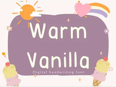 Warm Vanilla Font cute handwritten handwritting joyful multilingual school script simple