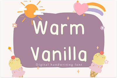 Warm Vanilla Font cute handwritten handwritting joyful multilingual school script simple