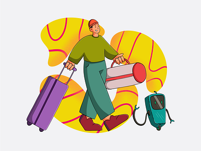 Travel - Illustration 2d art artist artwork branding character character design characters digital digital illustration dipa inhouse drawing flat graphic design illustration line art procreate sketches travel vector