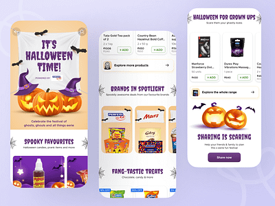 Halloween time! art direction blinkit creative design e commerce ecommerce graphic design halloween mobile mobile app product design ui