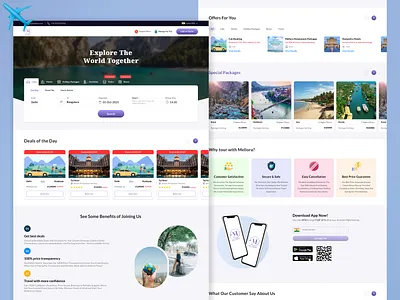 Tour & Travel Website branding design dowanload application dribbble illustration landing page logo mobile phone screens tour and travel travel website ui ui design uiux userinterface website