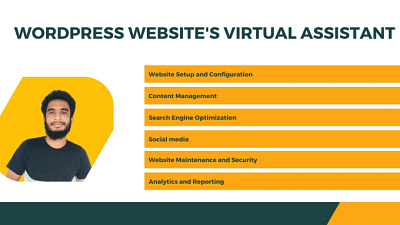 I will be your wordpress website virtual assistant virtual assistant website developer wordpress developer