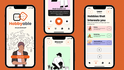 Hobbyable - Mobile App Concept app branding design ui