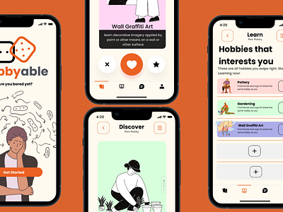 Hobbyable - Mobile App Concept app branding design ui