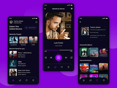 Music Streaming App branding graphic design ui