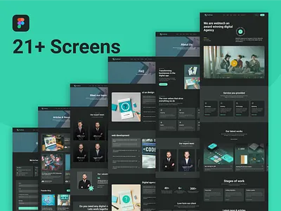 PixelPulse Digital agency website design. 2023 agency drack version landing page mobile app responsive design ui uiux web app website