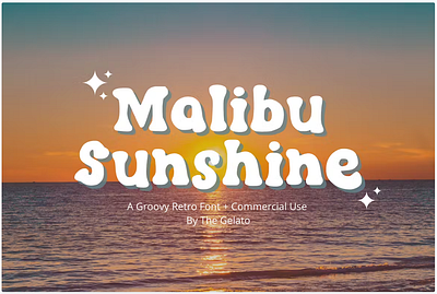 Malibu Sunshine Font boho bubble calligraphy cute doodle groovy retro stylist vintage y2k