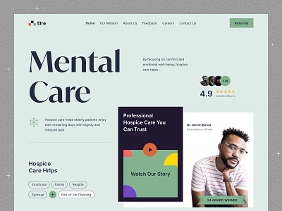 Mental & physical Health - Website care care agency doctor elderly care elderly care services home medical minimal nursing home old age personal care service senior care seniors trendy uiux website wellness