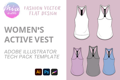 WOMEN’S ACTIVE VEST design fashion graphic design illustration vector