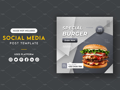 Burger Social Media Post Banner