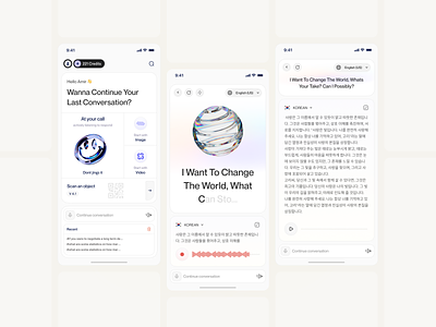 Ai Voice translation ai app app design application bot ios ui mobile app design ui user interface ux voice translation