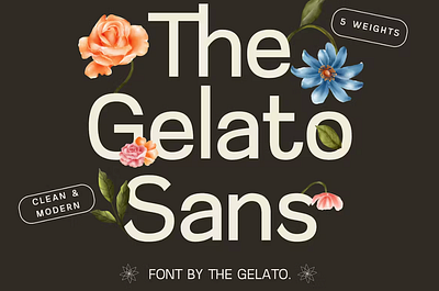 The Gelato Sans Serif Font boutique fashion logo magazine packaging urban