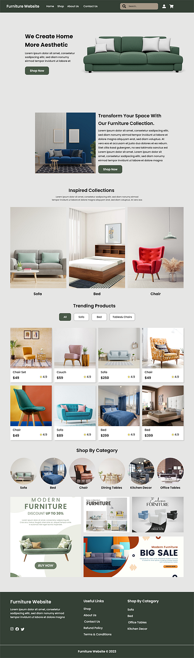Furniture Website adobexd design furniture website ui uiux design web design website website design xd
