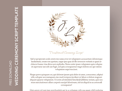 Rustic Wedding Ceremony Script Free Google Docs Template ceremony design docs document free google docs templates free template free template google docs google google docs nuptials print printing rustic script template templates vows wedding word