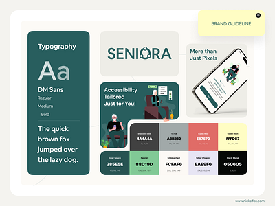 Seniora Brand Guidelines app design brand branding design elderly people font graphic design guidelines illustration instagram invoice logo logo design mobile app order social app social media app typography ui ux