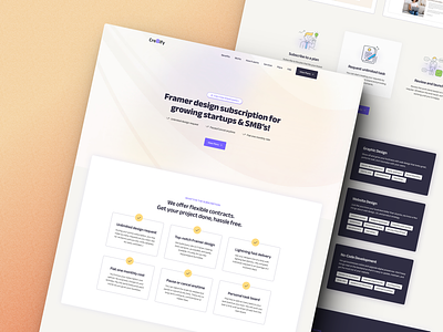 Cre8ify agency framer productized agencies single page subscription template ui