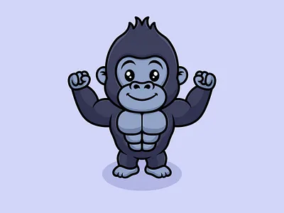 Mr. KingKong Cute Cartoon Illustration
