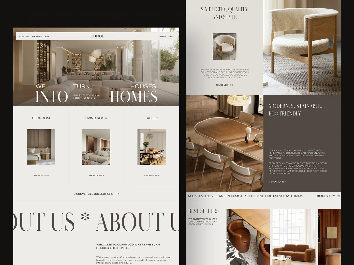 Elegant Furniture Website Design: Clark & Co.