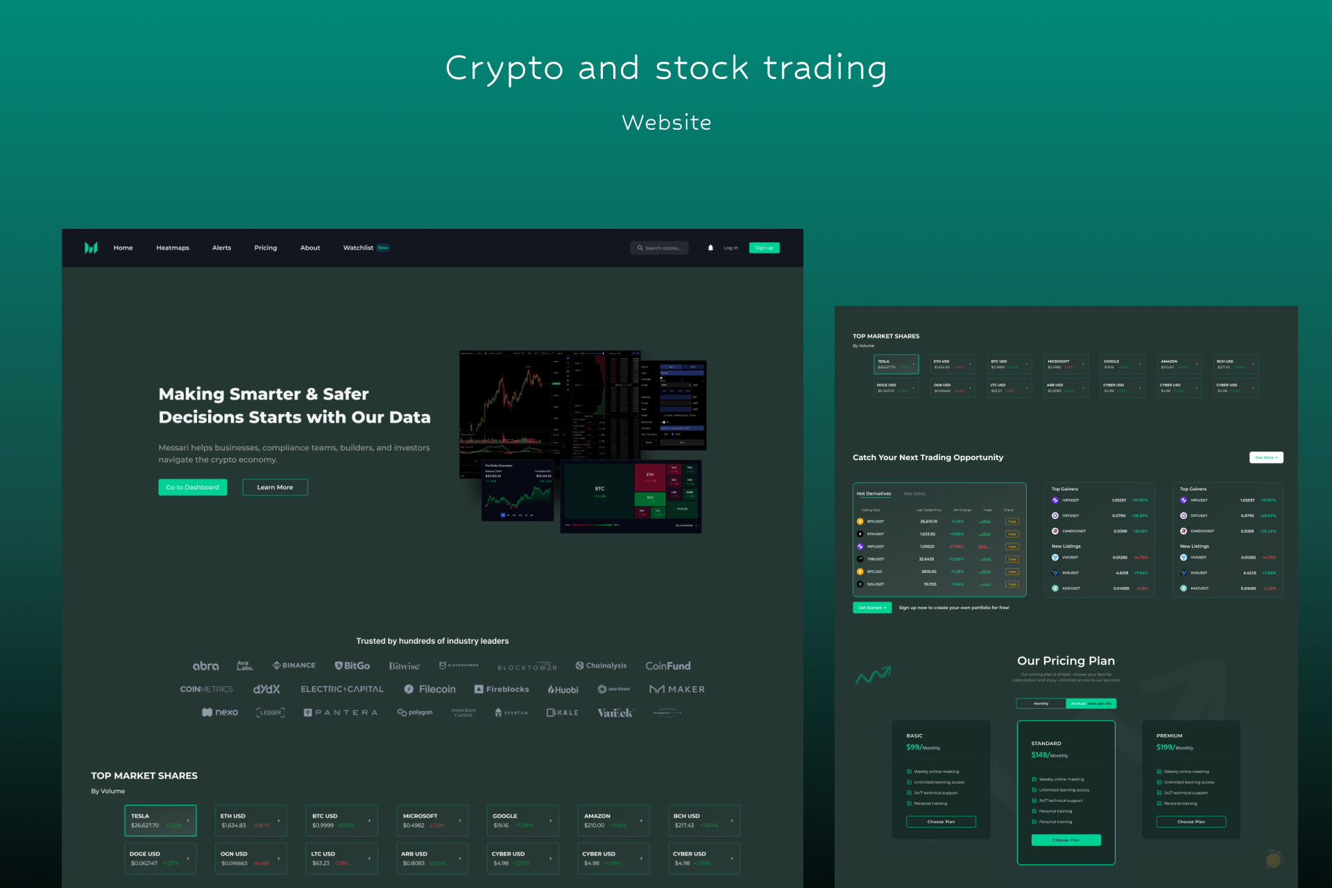 Crypto Alerts Website crypto ui user interface web design web ui
