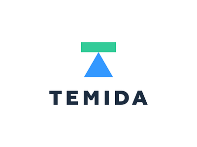 TEMIDA balance brand identity branding design equilibrium geometric graphic design icon identity logo logotype mark monogram rectangle risk assessment company scales simple symbol t letter logo triangle