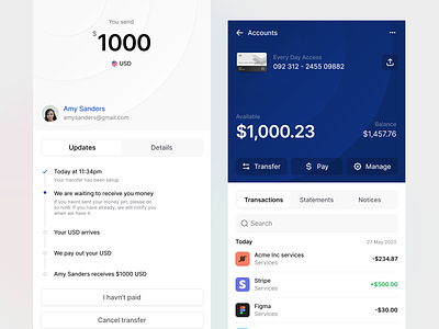 Stratis UI - Banking app banking clean design finance fintec interface iphone manage minimal mobile money settings transfer ui ui design ui kit ux ux design web