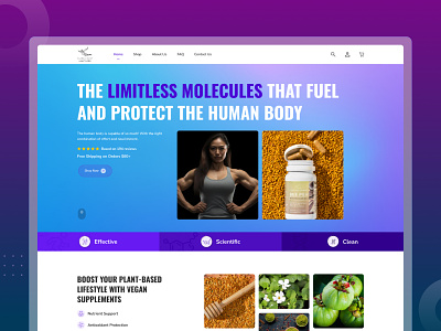 web page design for supplement products app branding design ecommerce fitness graphic design hero banner hero section herobanner landing page natural product nutrition supplement typography ui ux web webdesign website wellness