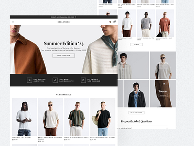 Bellemeré - Fashion Store Landing Page 👕 design fashion fashion landing page fashion store fashion website landing page minimal ui ux web