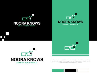 Noora Knows Logo branding design glasses graphic design illustration lens logo opticals