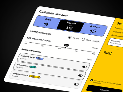 Pricing calculator calculator checkout design job platform price pricing slider ui uiux ux web