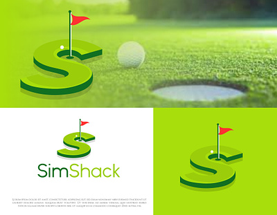 Sim Shack Logo 3d branding design golf graphic design illustration logo sports