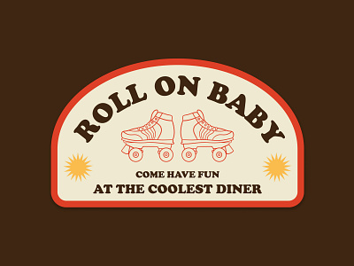 Roll On Baby - Disco Burger Branding Elements badge branding burger design diner graphic design identity illustration logo vector vintage