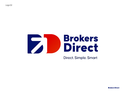 Brokers Direct Logo Design blue bold branding commercial graphic design illustrator logo product design red