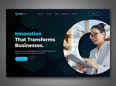 Netatech Website Design branding design graphic design homepage logo tech the dreamer designs typography ui ux vector website design