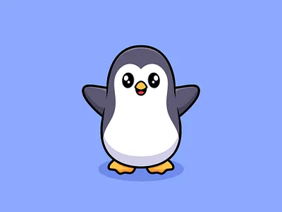 My Penguin Cute Cartoon Illustration