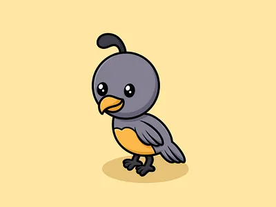 Whistle Bird Cute Cartoon Illustration