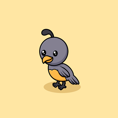 Whistle Bird Cute Cartoon Illustration