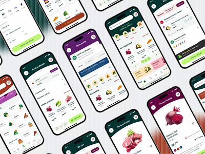 Groceries Shopping - Mobile App 3d animation app app design delivery design concept food food delivery foodie groceries grocery grocery delivery app grocery shopping hassle free grocery shopping healthy food icon mobile mobile app design online shopping shopping